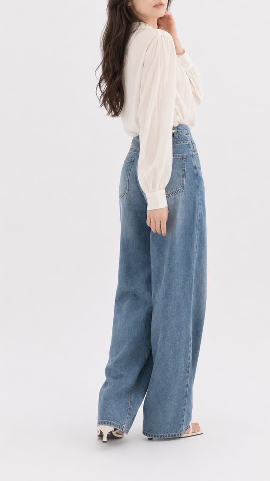 헬로 타이블라우스 아이보리